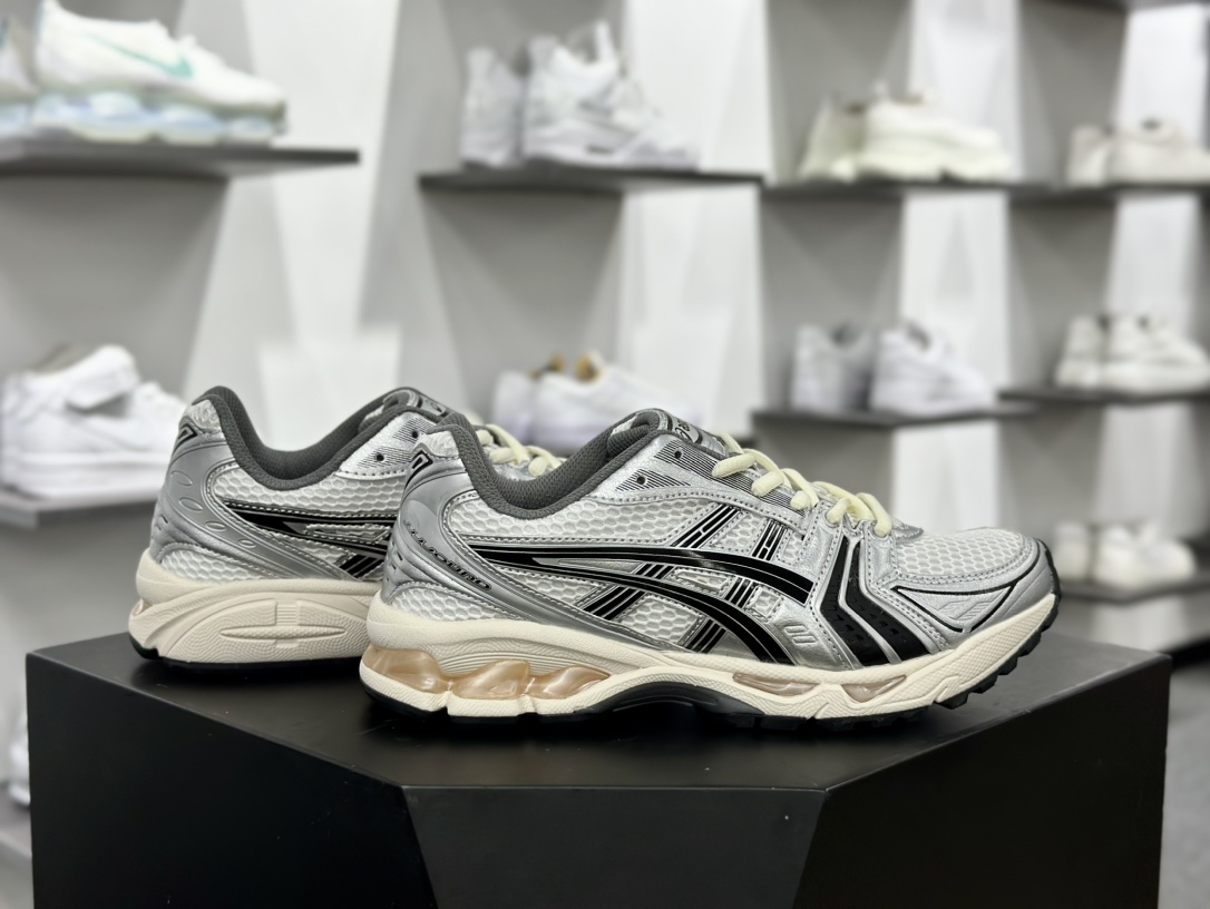 ASICS GEL-KAYANO 14 亚瑟士K14系列户外复古潮流百搭织物合成革缓震休闲跑步鞋1201A457-101