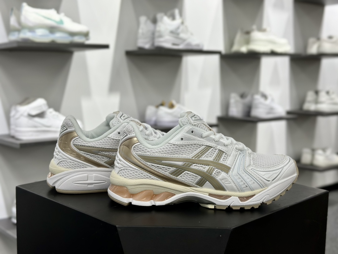 ASICS GEL-KAYANO 14 亚瑟士K14系列户外复古潮流百搭织物合成革缓震休闲跑步鞋 1202A056-110