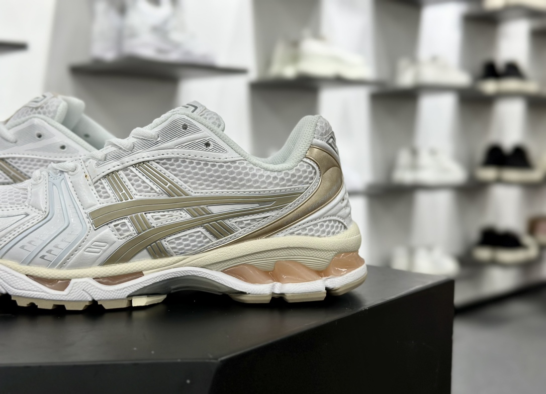 ASICS GEL-KAYANO 14 亚瑟士K14系列户外复古潮流百搭织物合成革缓震休闲跑步鞋 1202A056-110