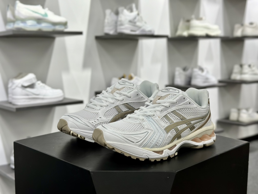 ASICS GEL-KAYANO 14 亚瑟士K14系列户外复古潮流百搭织物合成革缓震休闲跑步鞋 1202A056-110