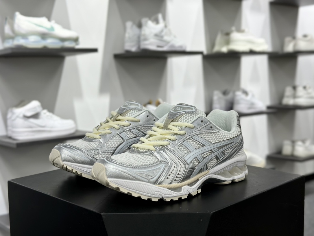 ASICS GEL-KAYANO 14 亚瑟士K14系列户外复古潮流百搭织物合成革缓震休闲跑步鞋 1201A457-100