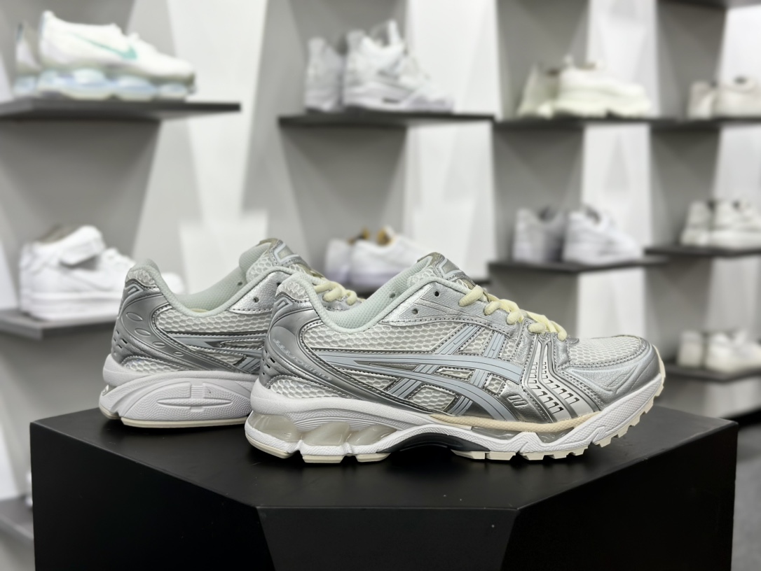 ASICS GEL-KAYANO 14 亚瑟士K14系列户外复古潮流百搭织物合成革缓震休闲跑步鞋 1201A457-100