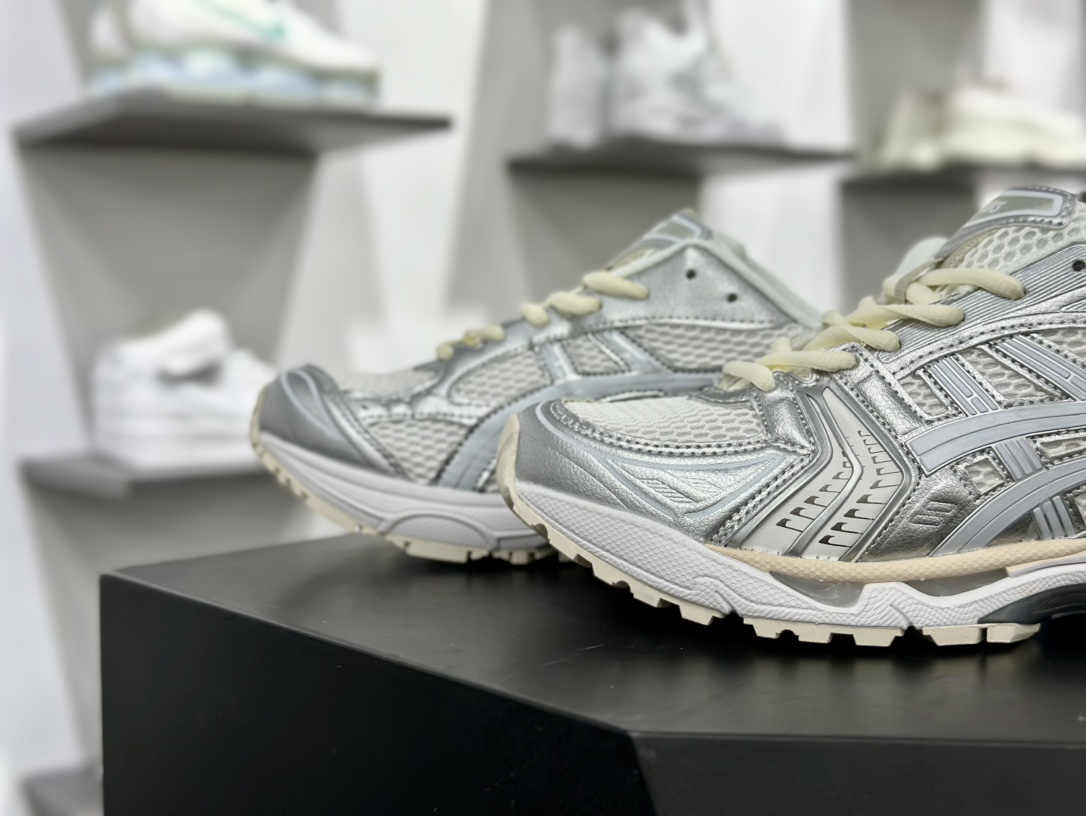 ASICS GEL-KAYANO 14 亚瑟士K14系列户外复古潮流百搭织物合成革缓震休闲跑步鞋 1201A457-100