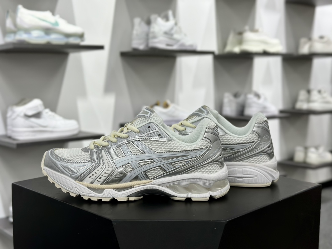 ASICS GEL-KAYANO 14 亚瑟士K14系列户外复古潮流百搭织物合成革缓震休闲跑步鞋 1201A457-100