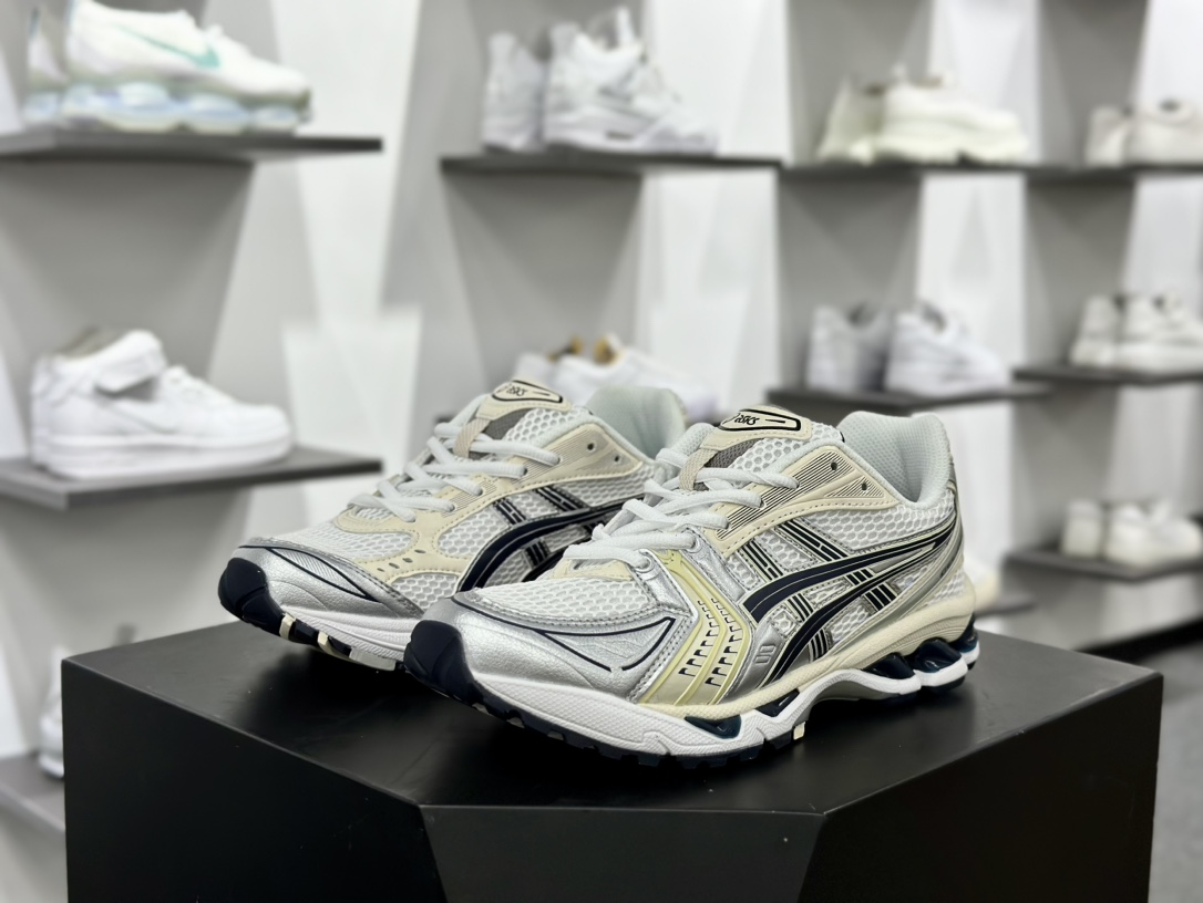 ASICS GEL-KAYANO 14 亚瑟士K14系列户外复古潮流百搭织物合成革缓震休闲跑步鞋 1202A056-109