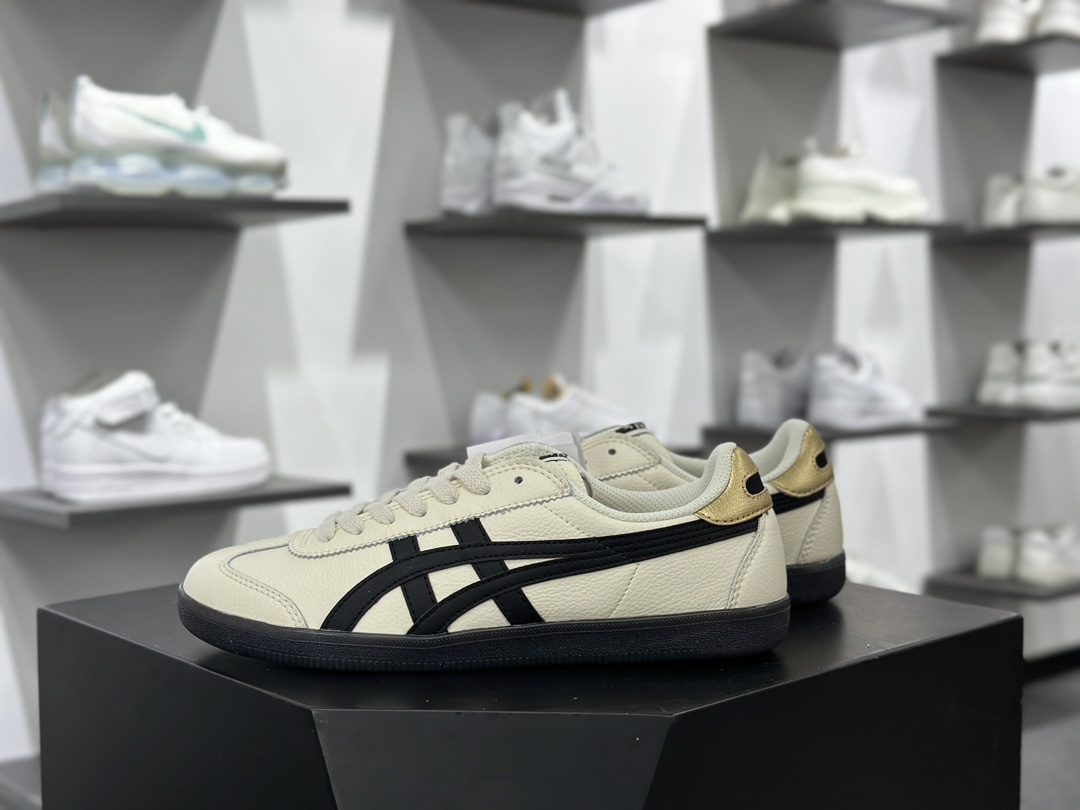 鬼塚虎/Onitsuka Tiger Tokuten 得分系列低帮板鞋“皮革奶白黑金焦糖底”1183B938-100