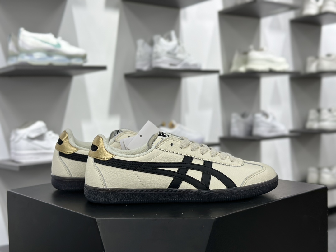 鬼塚虎/Onitsuka Tiger Tokuten 得分系列低帮板鞋“皮革奶白黑金焦糖底”1183B938-100