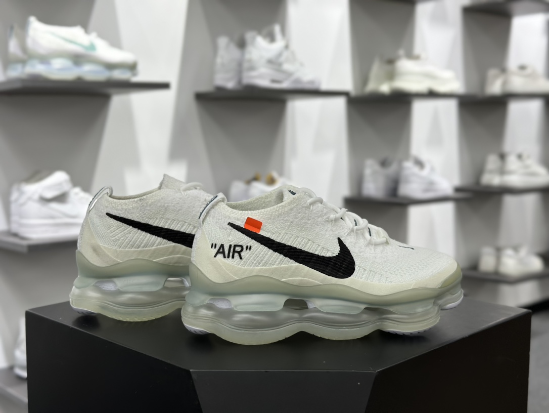 Off-White x Nike Air Max Scorpion Flyknit SE”White/Black”天蝎座慢跑鞋“OW针织白黑橙”DJ4701-100