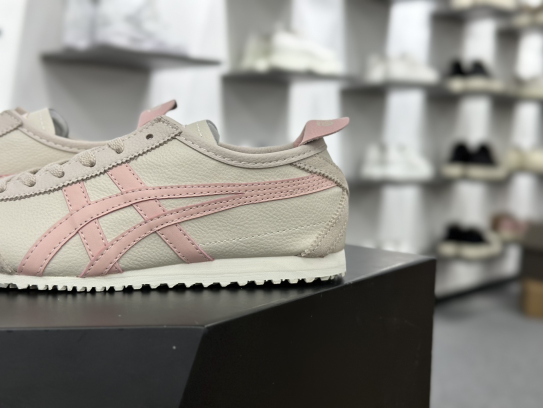 鬼塚虎/Onitsuka Tiger Mexico 66经典墨西哥系列低帮慢跑鞋“皮革米白灰浅粉”1183A201-254