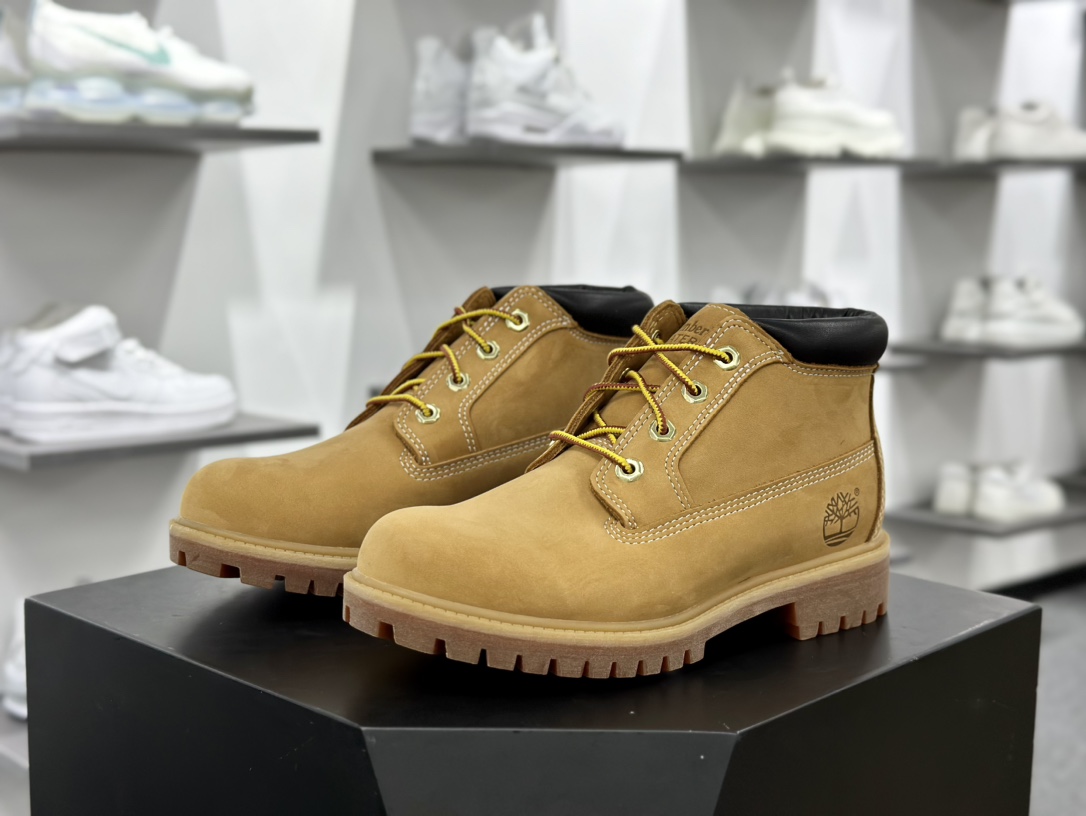 添柏岚Timberland Fatigue Chukka Nubuck Boots经典户外短筒百搭工装中帮马丁靴“麦黄黑”TB023061-231