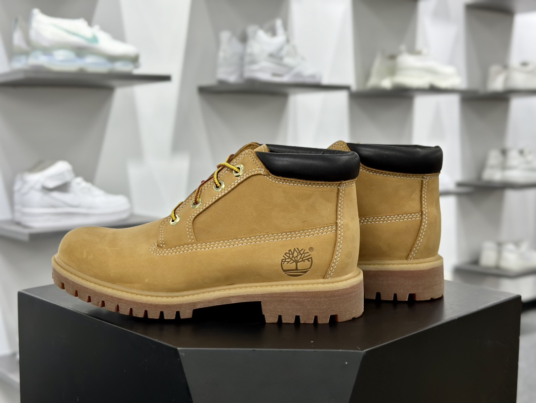 添柏岚Timberland Fatigue Chukka Nubuck Boots经典户外短筒百搭工装中帮马丁靴“麦黄黑”TB023061-231