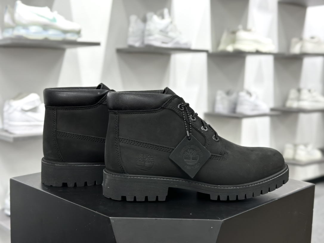 添柏岚Timberland Fatigue Chukka Nubuck Boots经典户外短筒百搭工装中帮马丁靴“全黑武士”TB032085-001