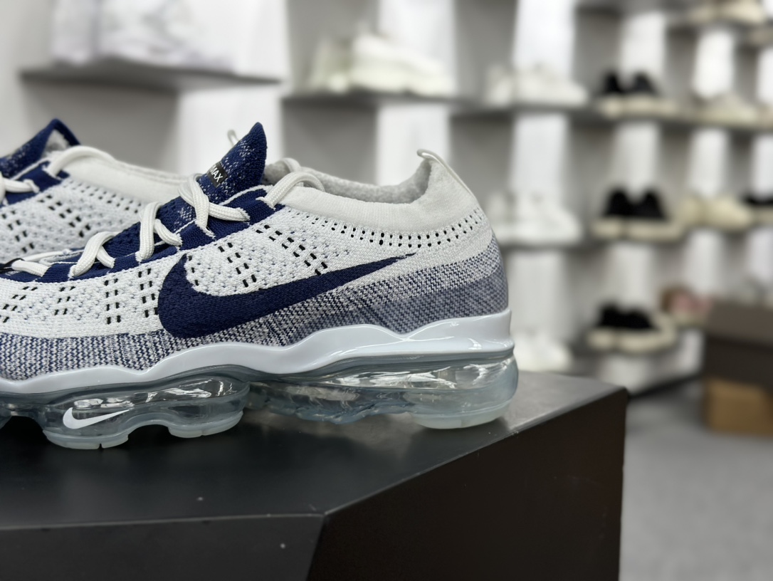 耐克Nike Air VaporMax 2023 Flyknit FK”Pure Platinum Court Blue”2023慢跑鞋“针织白藏蓝”DV1678-009