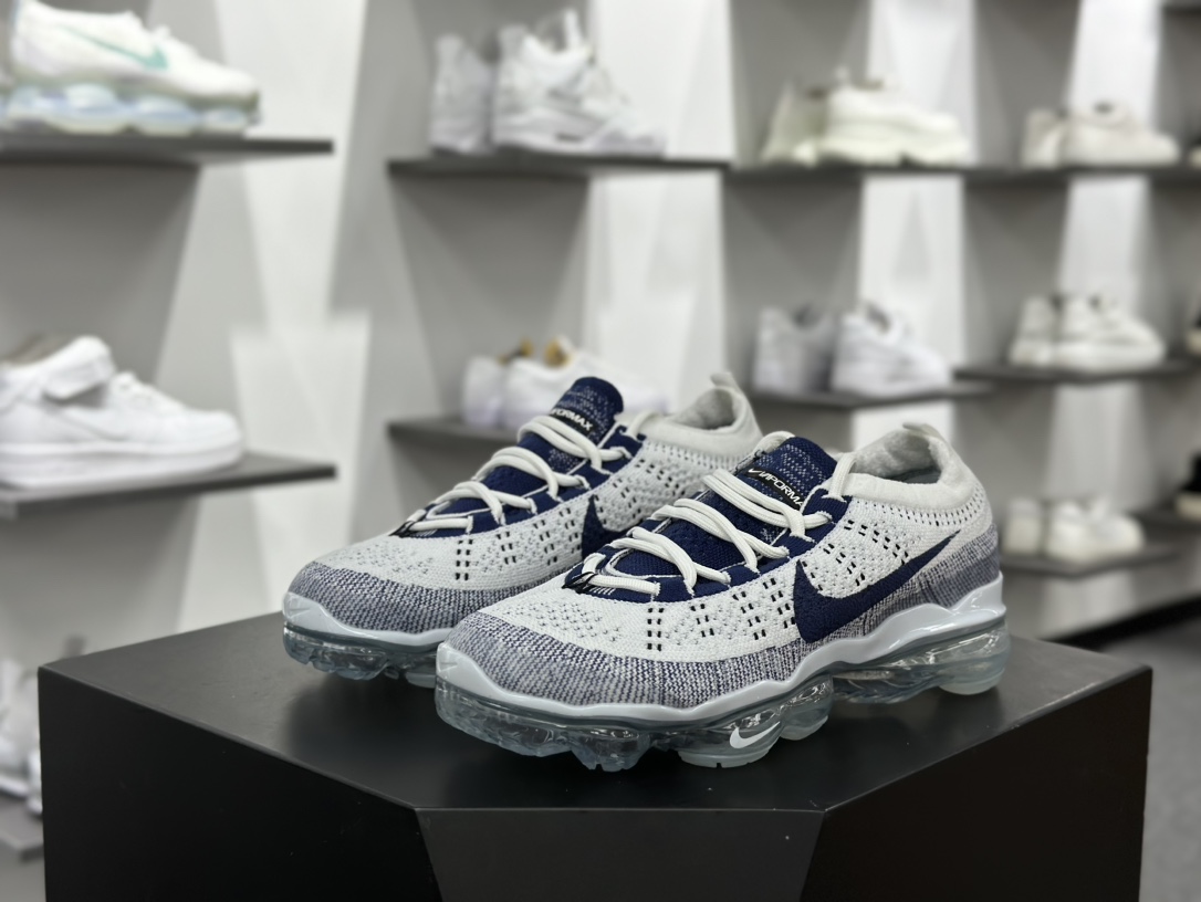 耐克Nike Air VaporMax 2023 Flyknit FK”Pure Platinum Court Blue”2023慢跑鞋“针织白藏蓝”DV1678-009