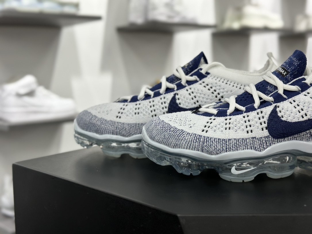 耐克Nike Air VaporMax 2023 Flyknit FK”Pure Platinum Court Blue”2023慢跑鞋“针织白藏蓝”DV1678-009