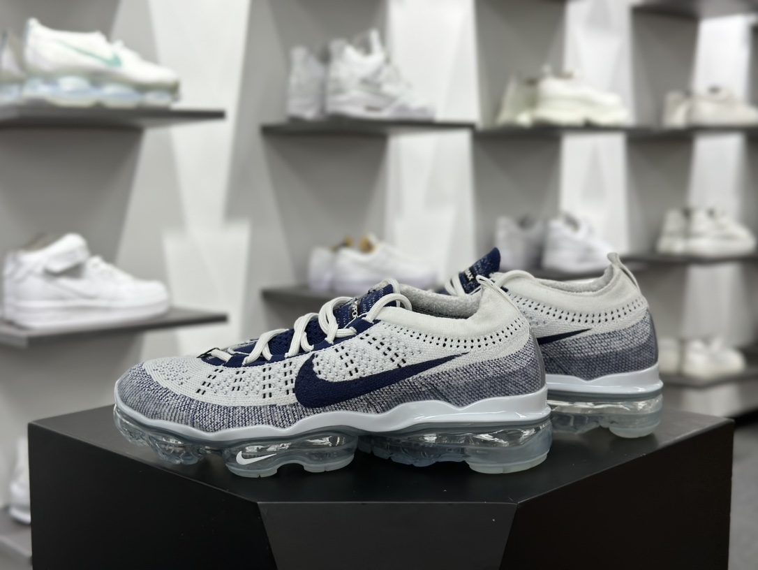 耐克Nike Air VaporMax 2023 Flyknit FK”Pure Platinum Court Blue”2023慢跑鞋“针织白藏蓝”DV1678-009