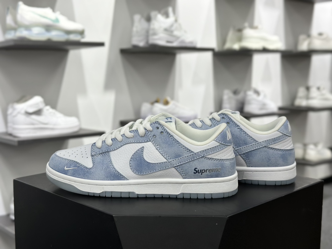 至高无上Supreme x Nike By You SB Dunk Low Retro SP扣篮板鞋“Sup冰晶蓝白”JH8039-939