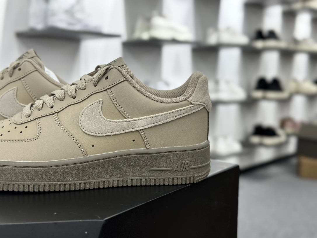 耐克Nike Air Force 1'07 Low”Khaki/Olive”空军一号低帮经典板鞋“皮革深卡其橄榄绿”HQ1176-222