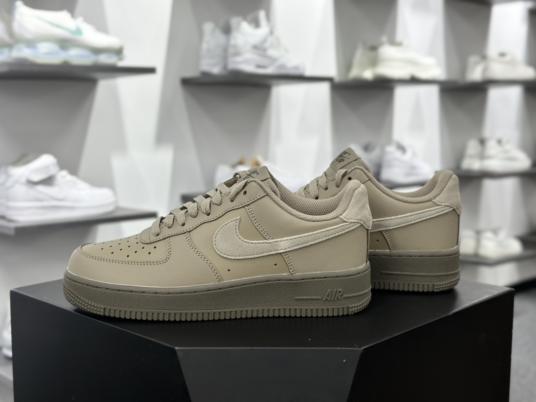 耐克Nike Air Force 1'07 Low”Khaki/Olive”空军一号低帮经典板鞋“皮革深卡其橄榄绿”HQ1176-222