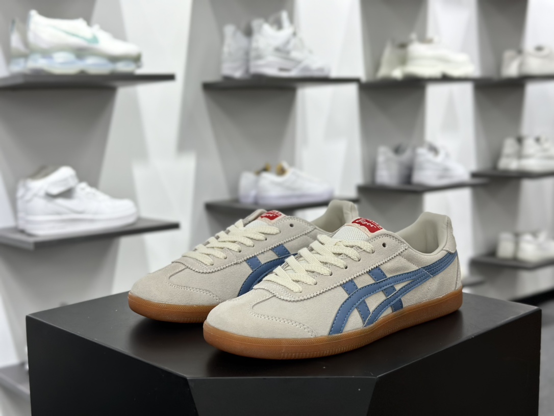 鬼塚虎/Onitsuka Tiger Tokuten 得分系列低帮板鞋“翻毛米白蓝生胶底”1183A907-202