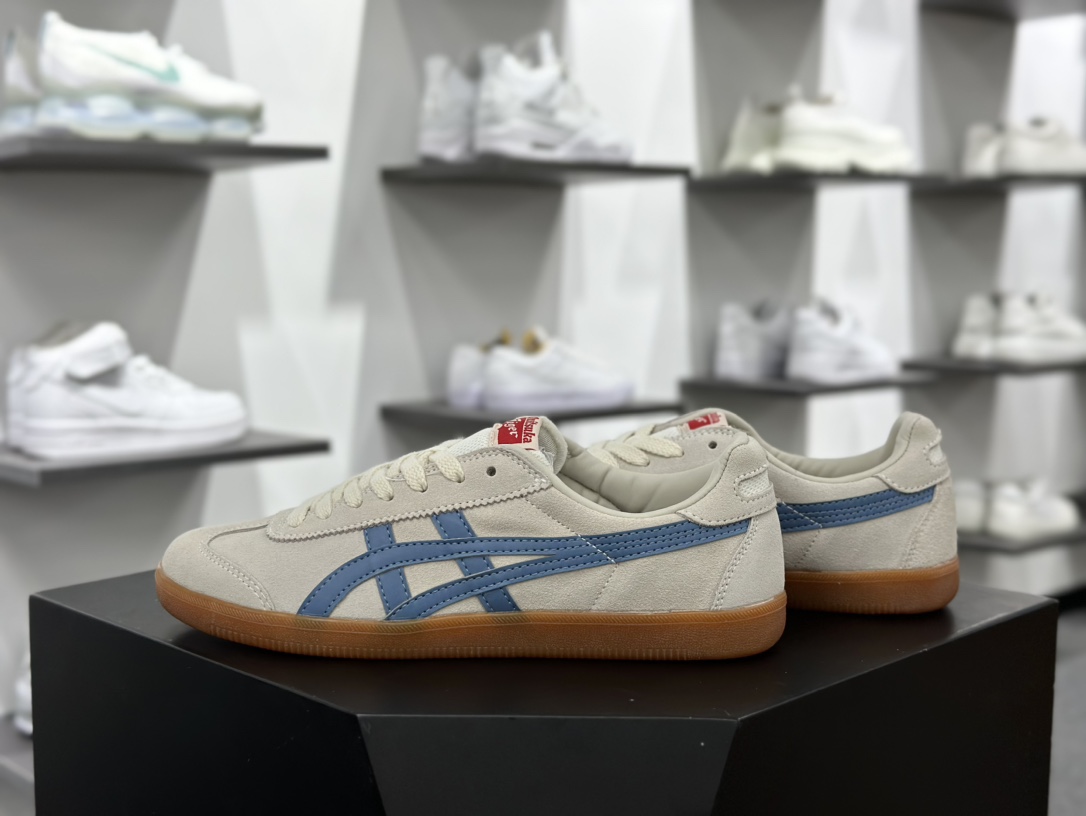 鬼塚虎/Onitsuka Tiger Tokuten 得分系列低帮板鞋“翻毛米白蓝生胶底”1183A907-202