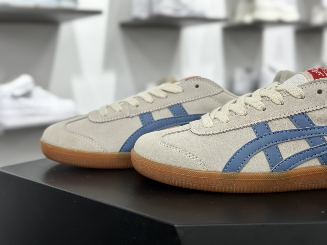 鬼塚虎/Onitsuka Tiger Tokuten 得分系列低帮板鞋“翻毛米白蓝生胶底”1183A907-202