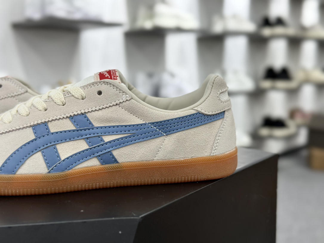 鬼塚虎/Onitsuka Tiger Tokuten 得分系列低帮板鞋“翻毛米白蓝生胶底”1183A907-202