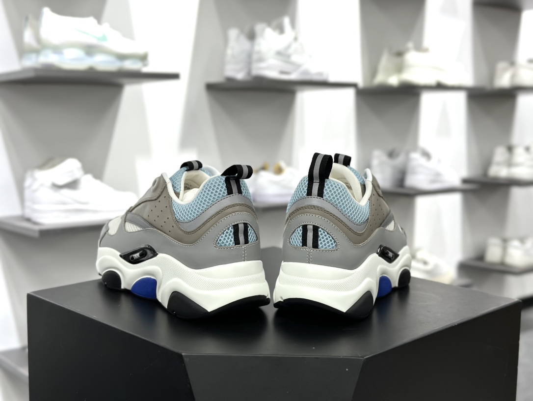 Dior Homme B22 Trainer Sneaker系列复古厚底老爹风休闲运动慢跑鞋“深灰白黑蓝”3SN231YXX_H865