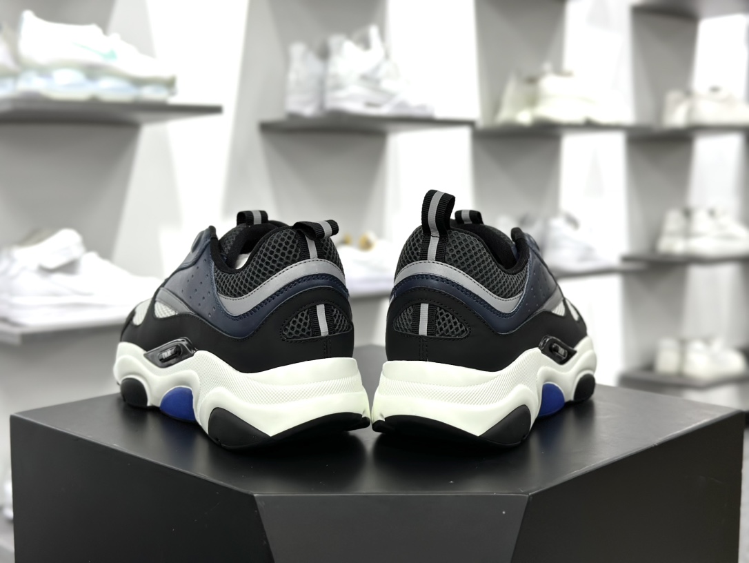 Dior Homme B22 Trainer Sneaker系列复古厚底老爹风慢跑鞋“黑白深蓝”3SN231YUL_H569