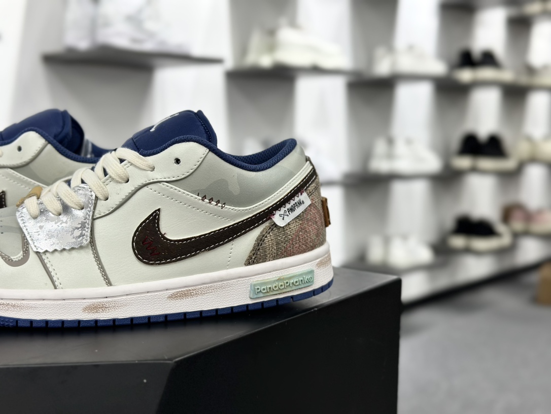 耐克Nike Air Jordan 1 Low”Wave Treading”AJ1乔丹一代低帮篮球鞋“米白蓝棕踏浪涂鸦”553558-414