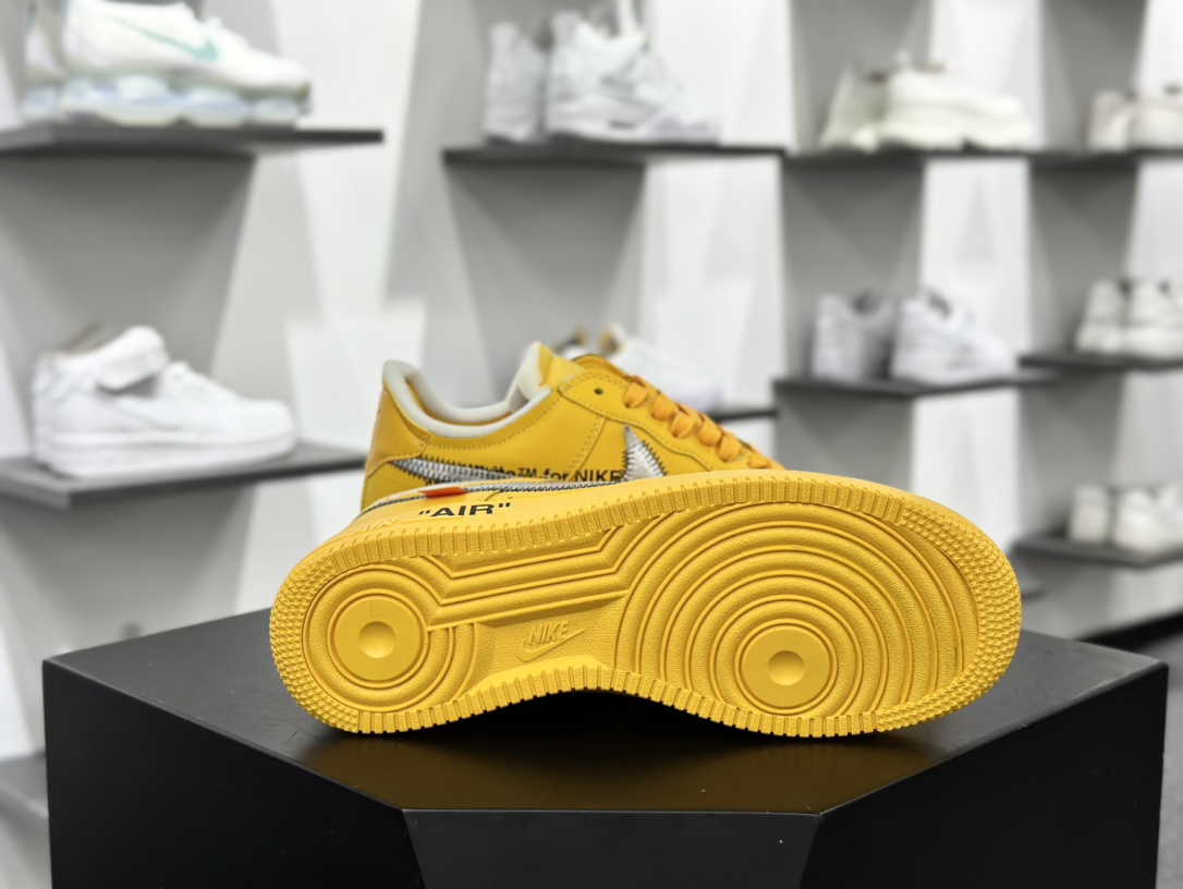 Off-White x Nike Air Force 1 Low’07”University Gold/Metallic Silver”空军一号板鞋“OW大学金银钩”DD1876-700