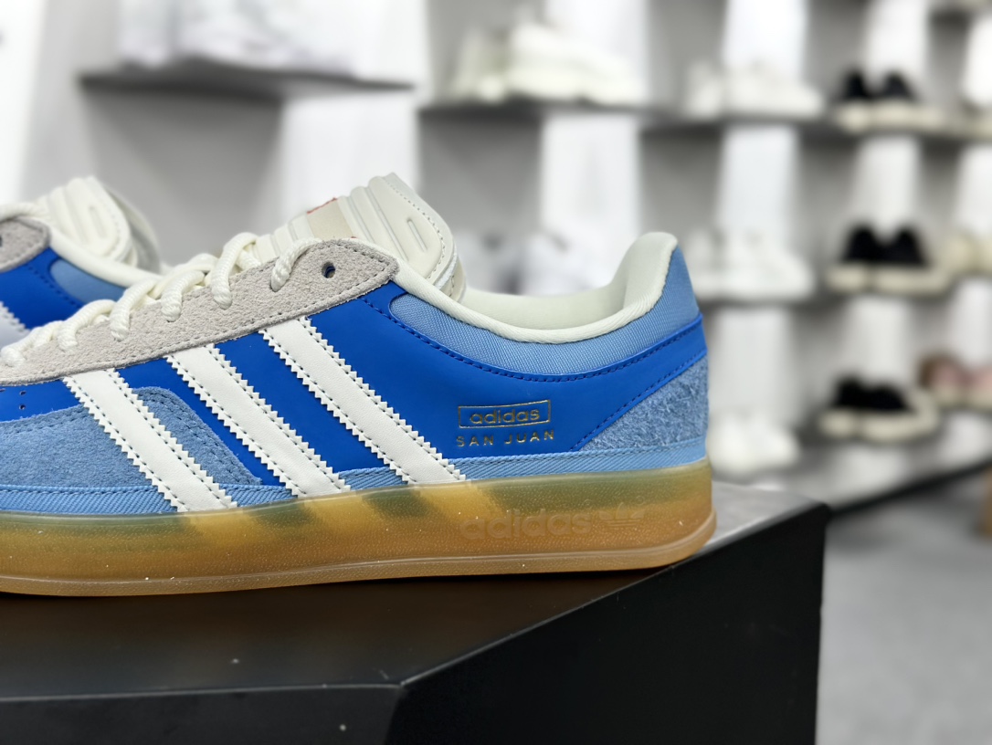 Bad Bunny x Adidas Gazelle Indoor Trainers ”Benito”羚羊德训风板鞋“联名深蓝浅蓝变形鞋头”IF9734