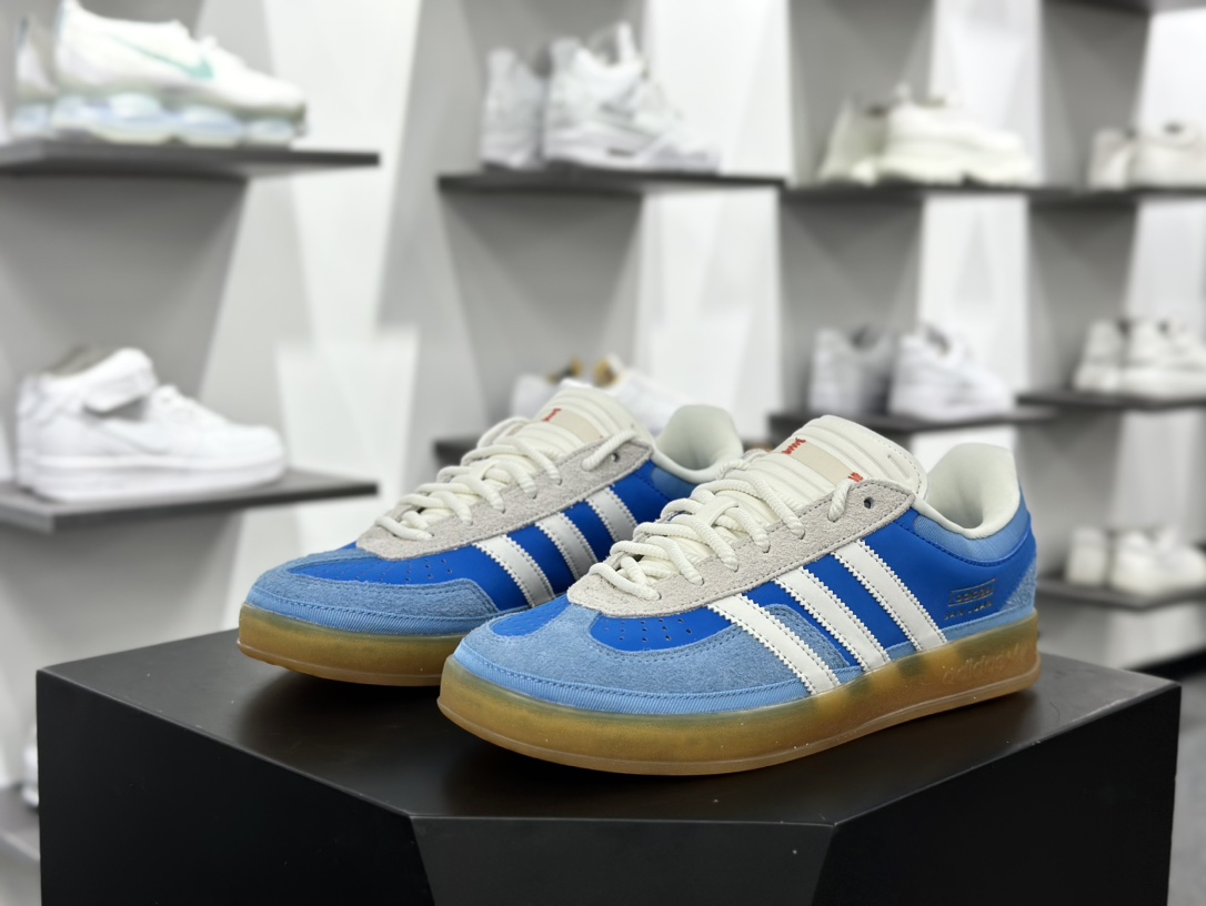 Bad Bunny x Adidas Gazelle Indoor Trainers ”Benito”羚羊德训风板鞋“联名深蓝浅蓝变形鞋头”IF9734