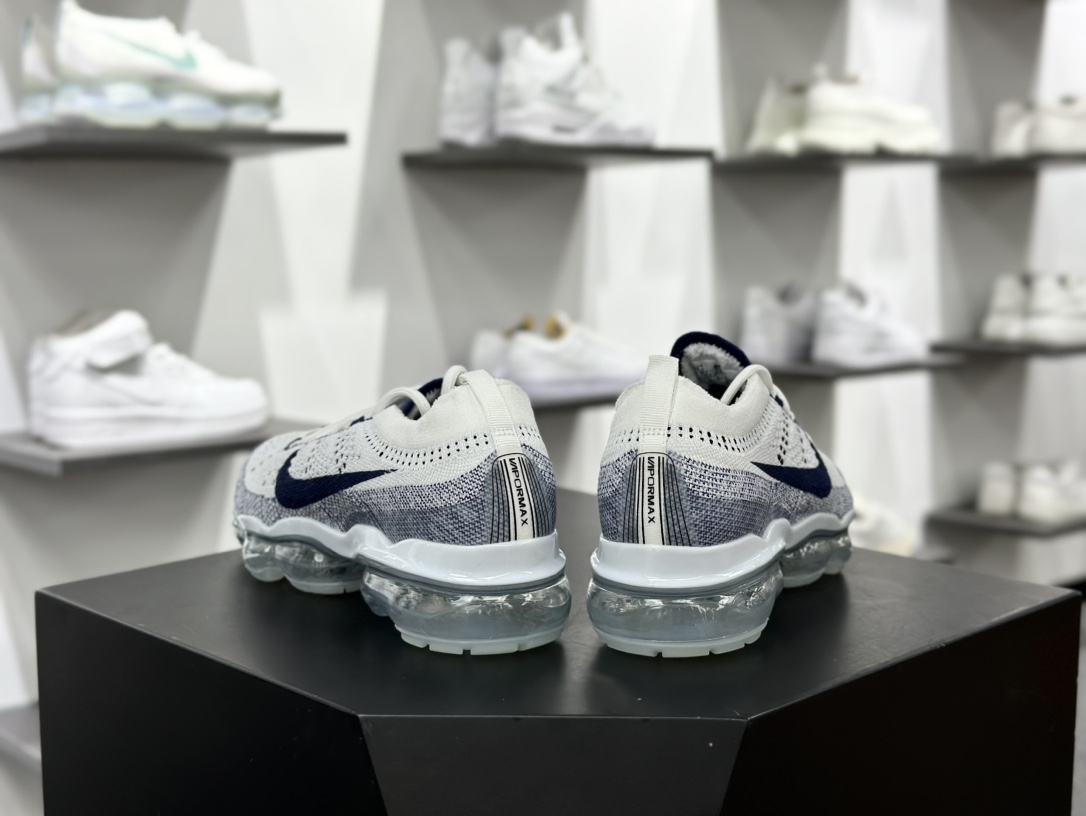 耐克Nike Air VaporMax 2023 Flyknit FK”Pure Platinum Court Blue”2023款大慢跑鞋“针织白藏蓝”DV1678-009