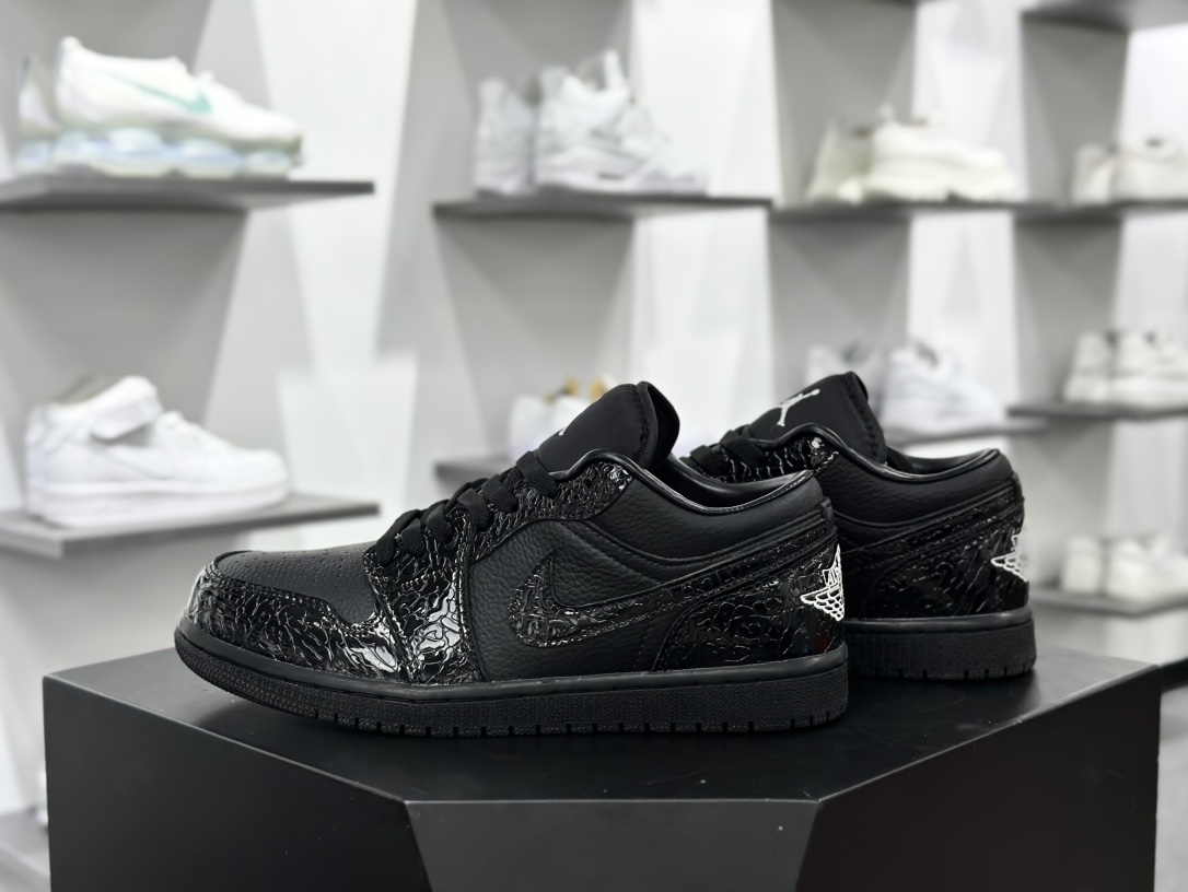 耐克Nike Air Jordan 1 Low”Black Patent”AJ1乔丹一代低帮篮球鞋“亮黑漆皮鳄鱼纹”HJ7743-010