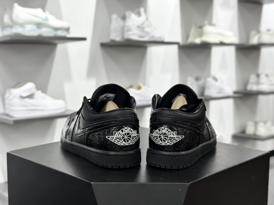 耐克Nike Air Jordan 1 Low”Black Patent”AJ1乔丹一代低帮篮球鞋“亮黑漆皮鳄鱼纹”HJ7743-010