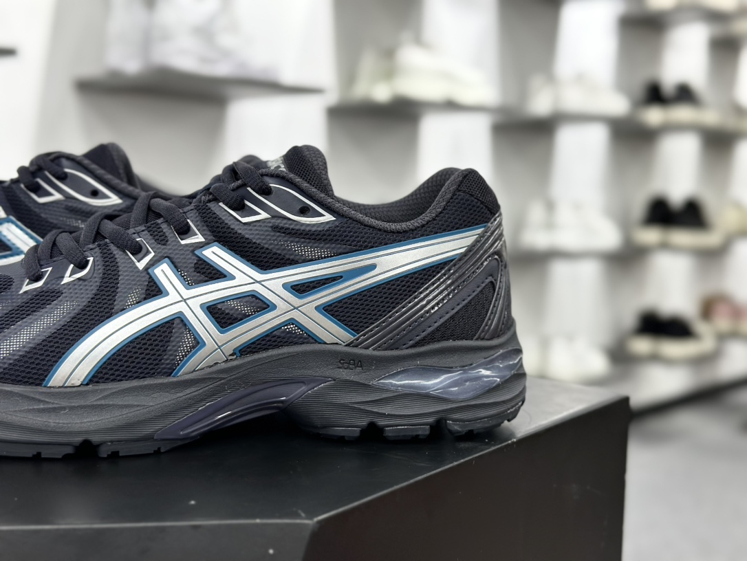 亚瑟士/Asics Gel-Flux CN 系列低帮超轻量慢跑鞋“碳黑灰银浅蓝”1011B646-021