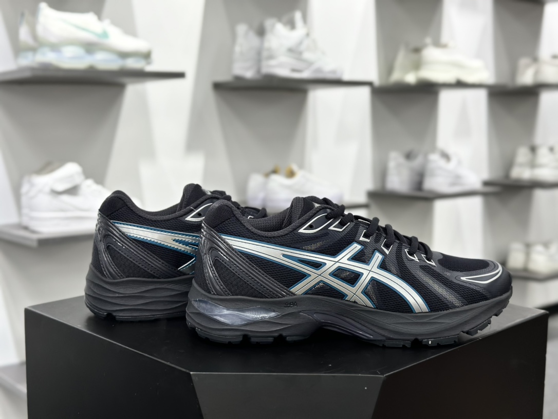 亚瑟士/Asics Gel-Flux CN 系列低帮超轻量慢跑鞋“碳黑灰银浅蓝”1011B646-021