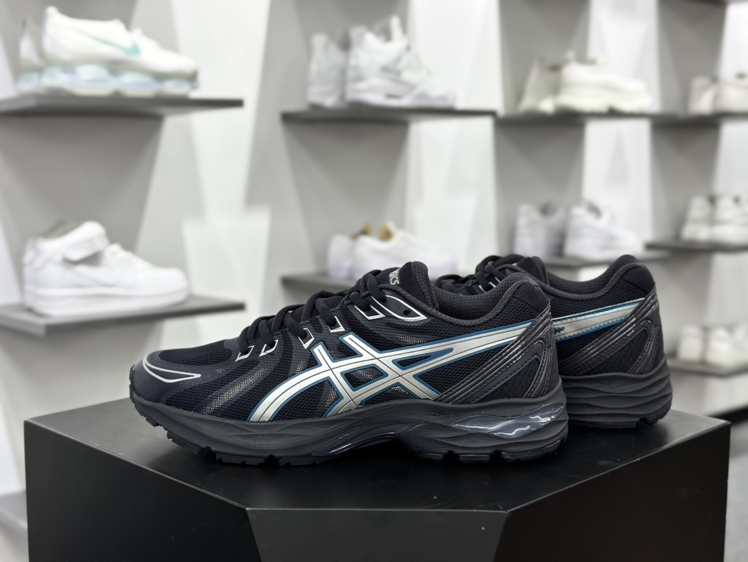 亚瑟士/Asics Gel-Flux CN 系列低帮超轻量慢跑鞋“碳黑灰银浅蓝”1011B646-021