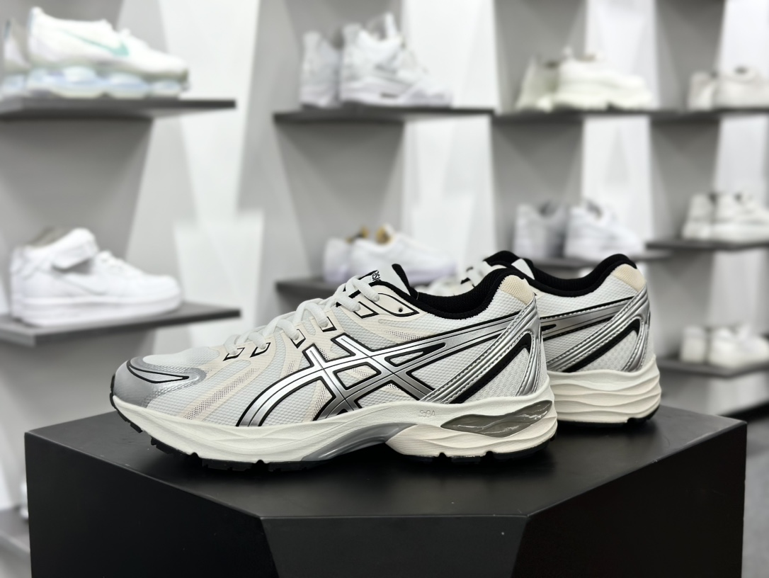 亚瑟士/Asics Gel-Flux CN 系列低帮超轻量缓震休闲运动训练慢跑鞋“米白黑太空银”1012B464-102