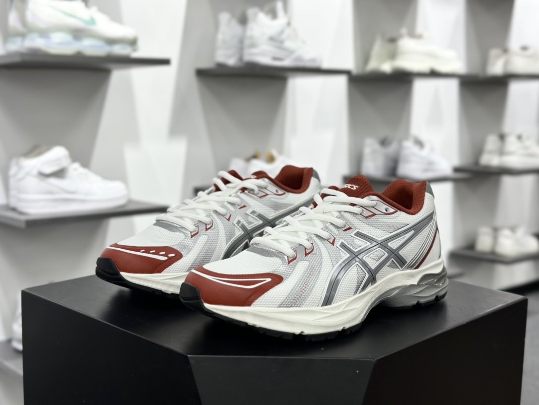 亚瑟士/Asics Gel-Flux CN 系列低帮超轻量缓震慢跑鞋“白酒红灰银”1011B646-100