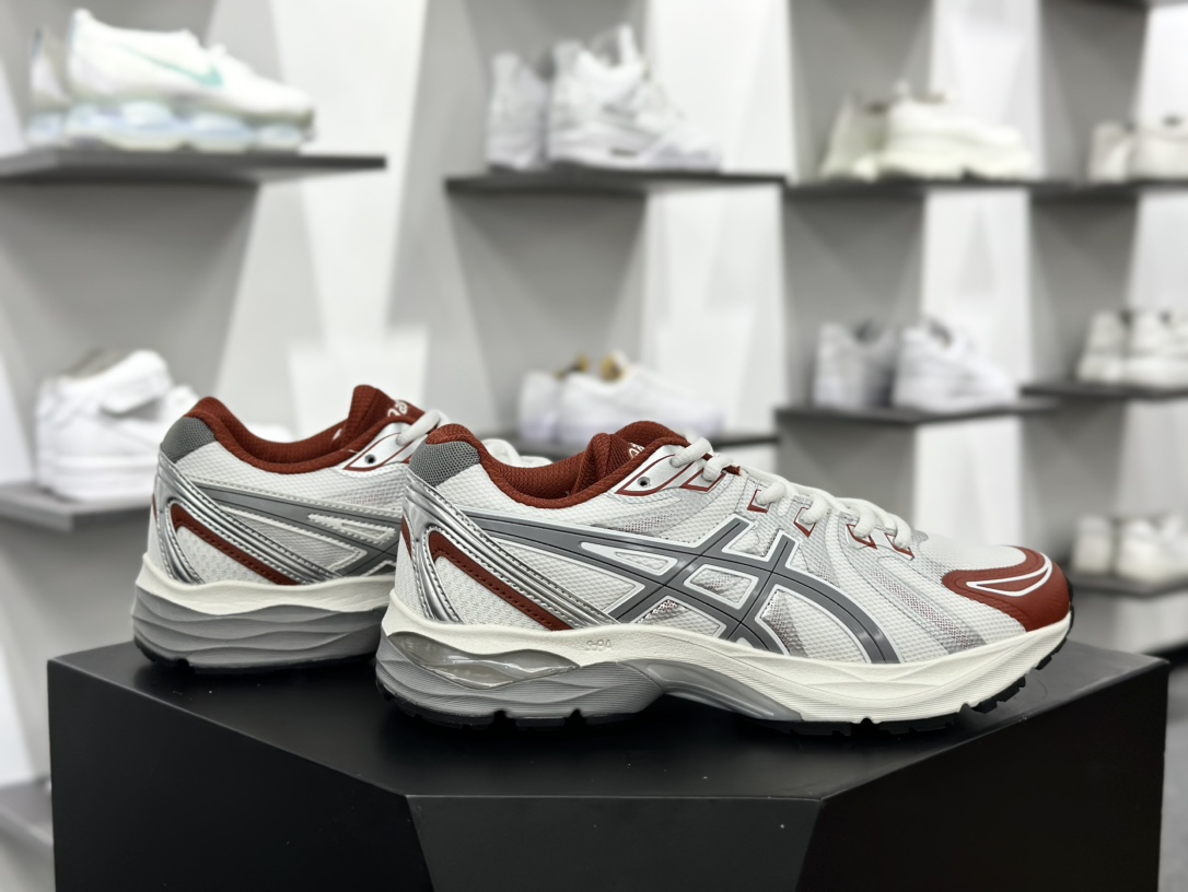 亚瑟士/Asics Gel-Flux CN 系列低帮超轻量缓震慢跑鞋“白酒红灰银”1011B646-100