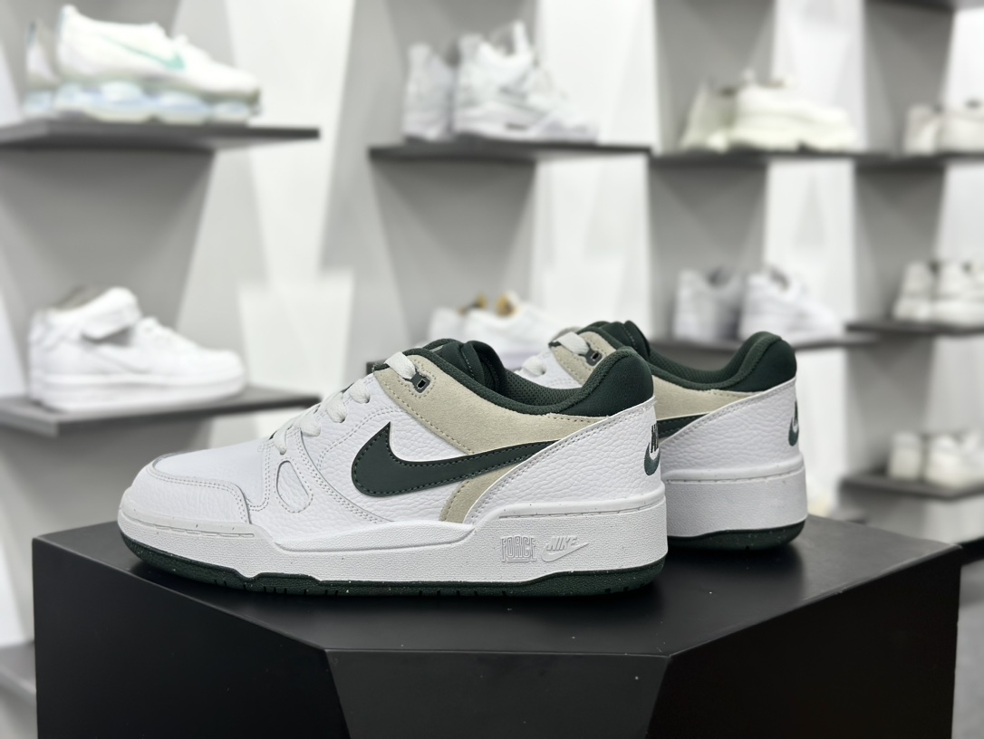 耐克Nike Full Force Low”White/Vintage Green”全力以赴系列中复古休闲运动文化篮球板鞋“皮革白暗绿”HF1739-100