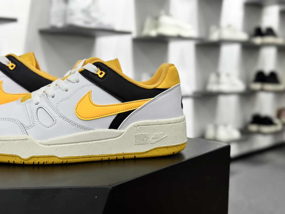 耐克Nike Full Force Low”White University Gold”全力以赴文化篮球板鞋“皮革白黑大学黄”FB1362-103