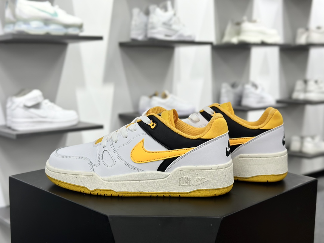 耐克Nike Full Force Low”White University Gold”全力以赴文化篮球板鞋“皮革白黑大学黄”FB1362-103