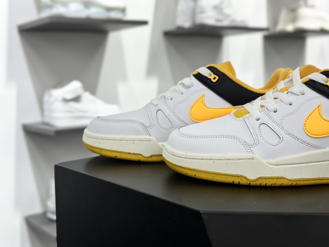 耐克Nike Full Force Low”White University Gold”全力以赴文化篮球板鞋“皮革白黑大学黄”FB1362-103