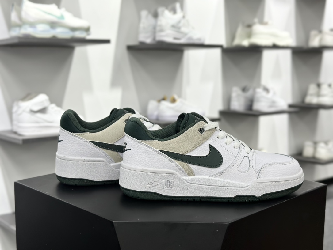 耐克Nike Full Force Low”White/Vintage Green”全力以赴系列中复古休闲运动文化篮球板鞋“皮革白暗绿”HF1739-100