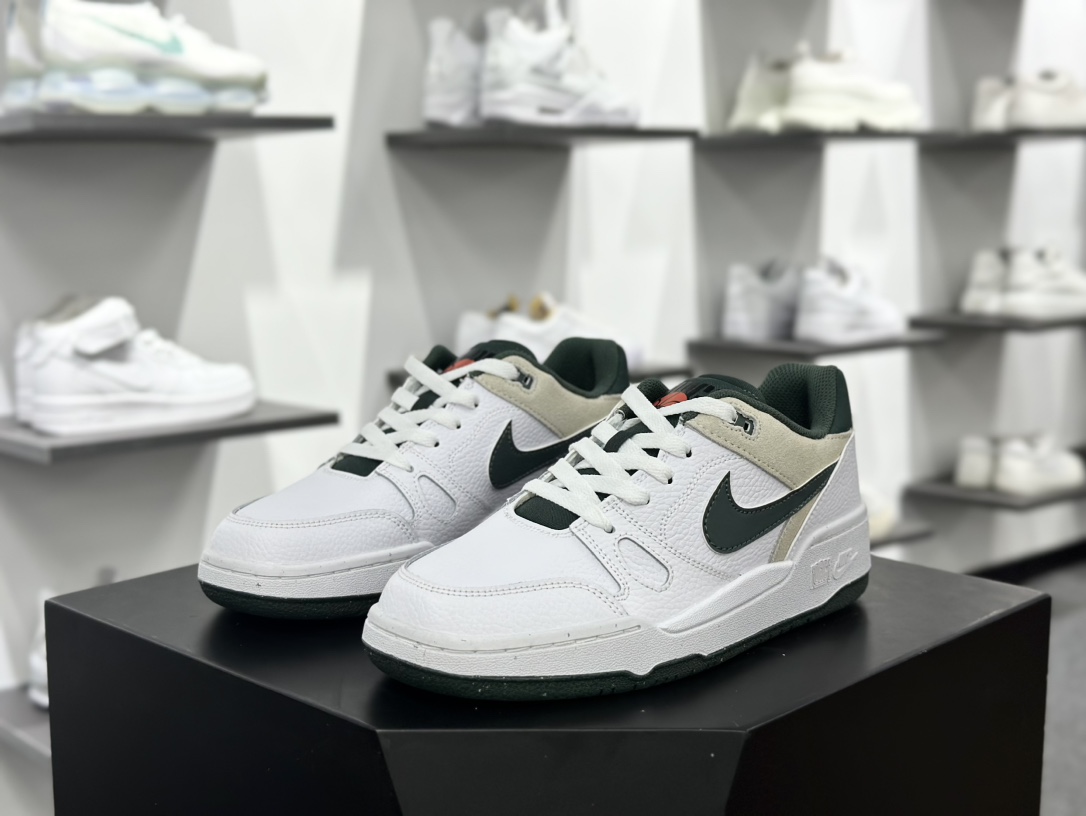 耐克Nike Full Force Low”White/Vintage Green”全力以赴系列中复古休闲运动文化篮球板鞋“皮革白暗绿”HF1739-100