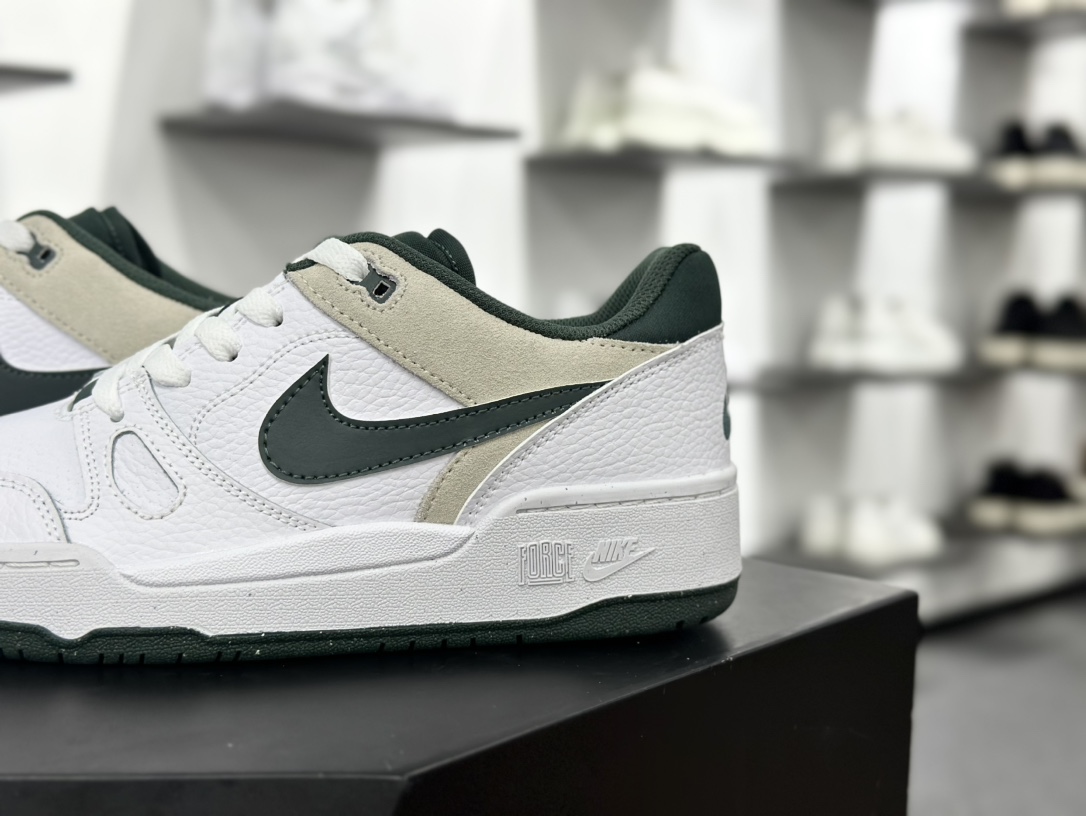 耐克Nike Full Force Low”White/Vintage Green”全力以赴系列中复古休闲运动文化篮球板鞋“皮革白暗绿”HF1739-100