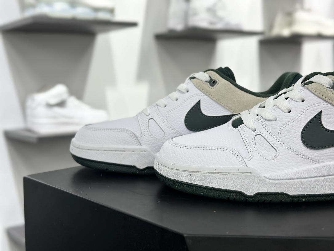 耐克Nike Full Force Low”White/Vintage Green”全力以赴系列中复古休闲运动文化篮球板鞋“皮革白暗绿”HF1739-100